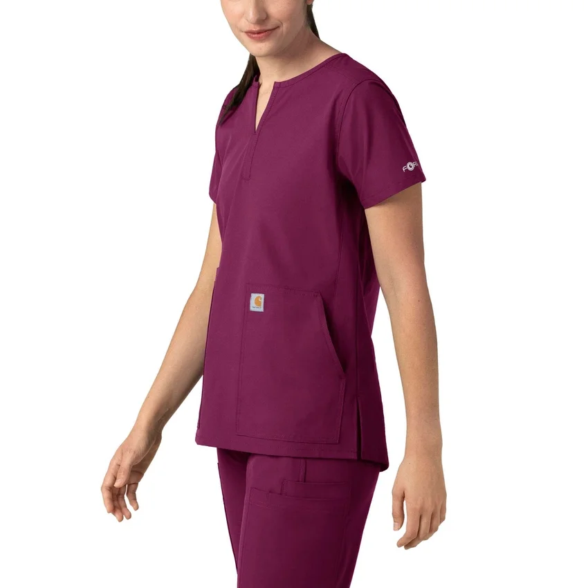 Blusa médica tipo túnica com decote em V da coleção Force Essentials para mulher