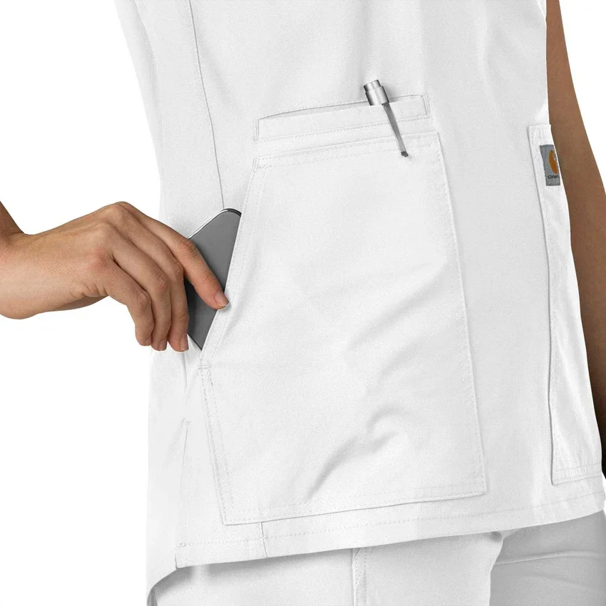 Blusa médica tipo túnica com decote em V da coleção Force Essentials para mulher