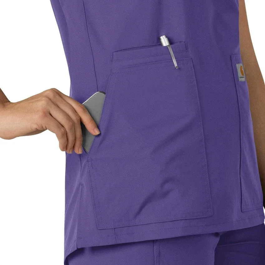 Blusa médica tipo túnica com decote em V da coleção Force Essentials para mulher