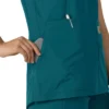 Blusa médica tipo túnica com decote em V da coleção Force Essentials para mulher