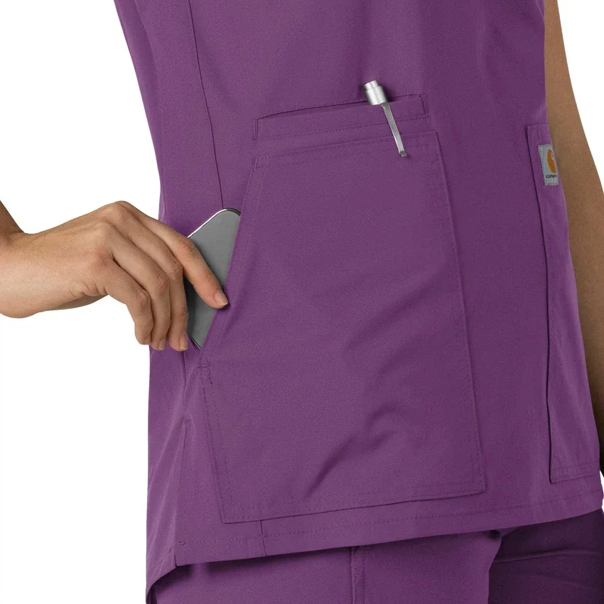 Blusa médica tipo túnica com decote em V da coleção Force Essentials para mulher