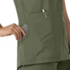 Blusa médica tipo túnica com decote em V da coleção Force Essentials para mulher