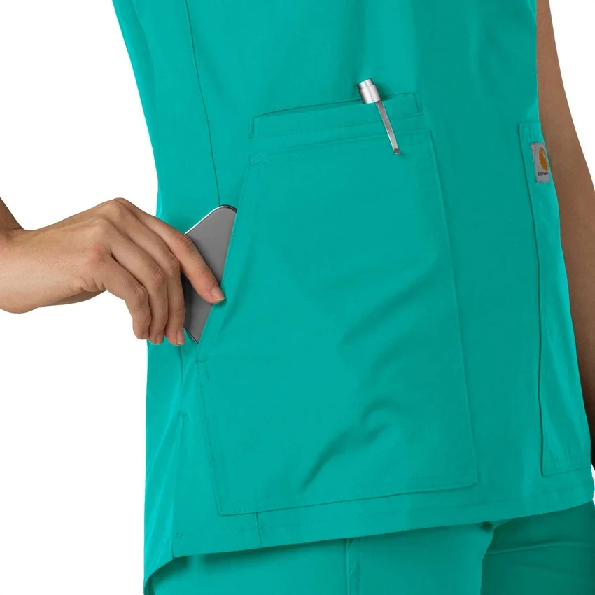 Blusa médica tipo túnica com decote em V da coleção Force Essentials para mulher