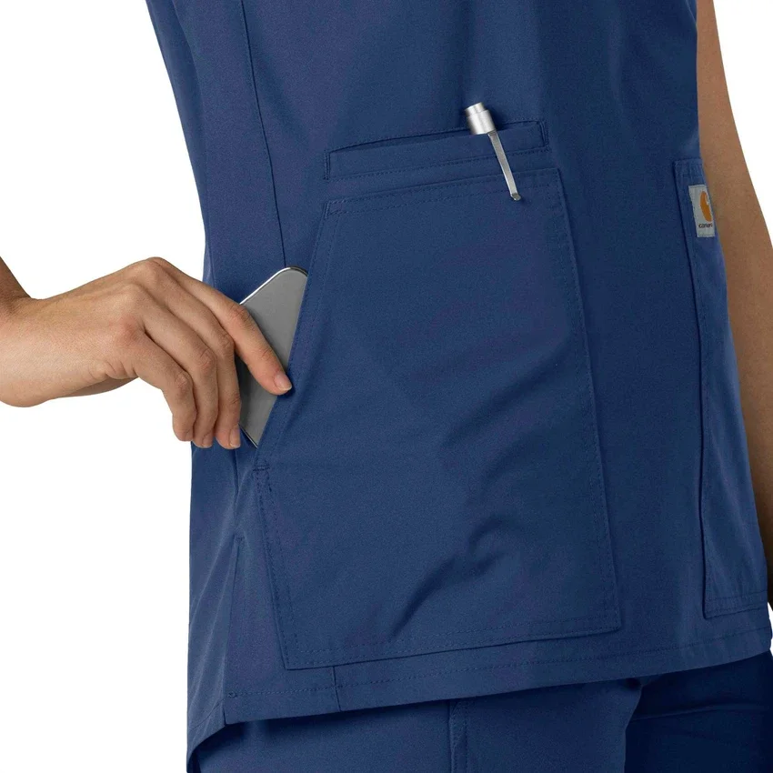 Blusa médica tipo túnica com decote em V da coleção Force Essentials para mulher