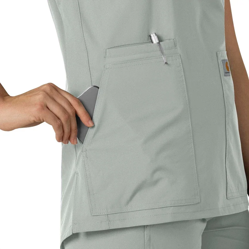 Blusa médica tipo túnica com decote em V da coleção Force Essentials para mulher