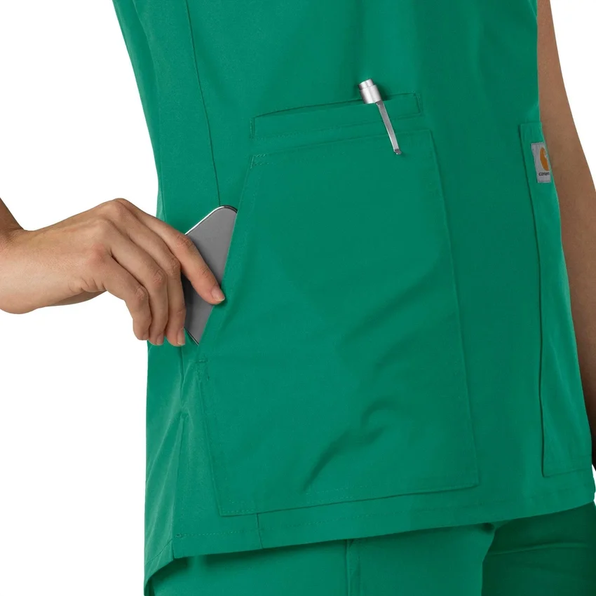 Blusa médica tipo túnica com decote em V da coleção Force Essentials para mulher