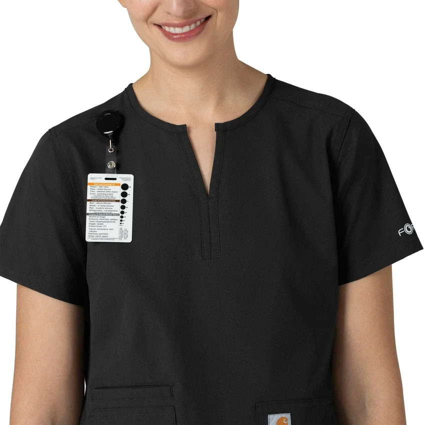 Blusa médica tipo túnica com decote em V da coleção Force Essentials para mulher