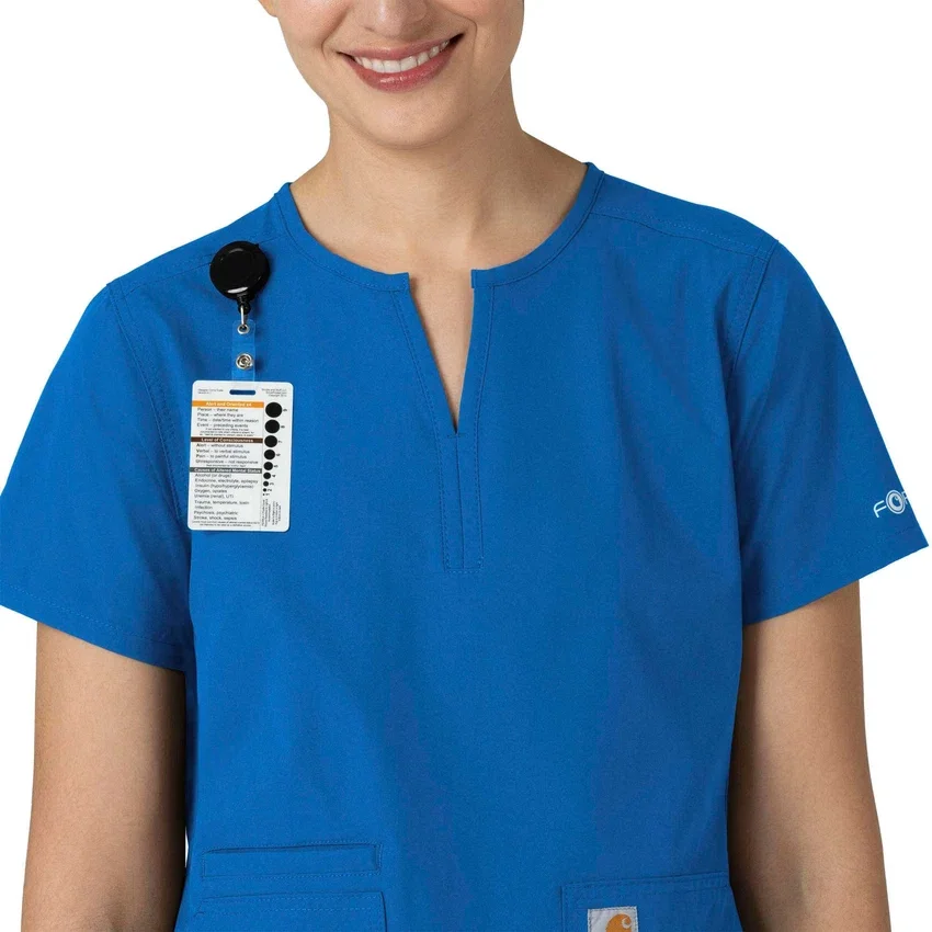 Blusa médica tipo túnica com decote em V da coleção Force Essentials para mulher