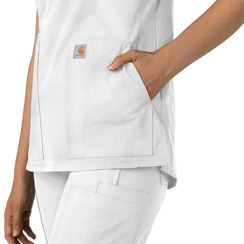 Blusa médica tipo túnica com decote em V da coleção Force Essentials para mulher