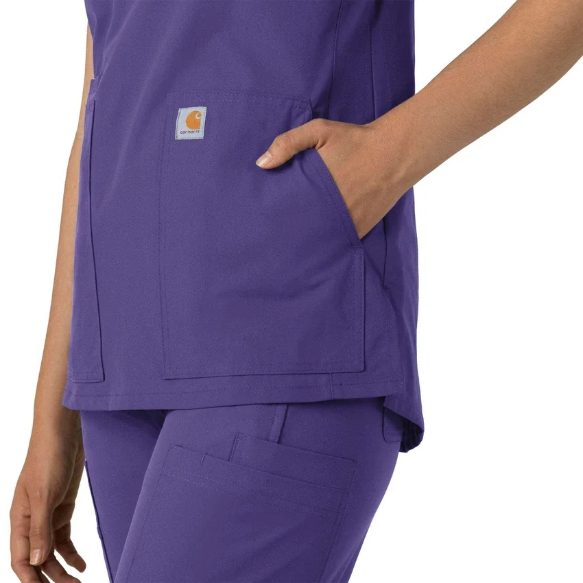 Blusa médica tipo túnica com decote em V da coleção Force Essentials para mulher