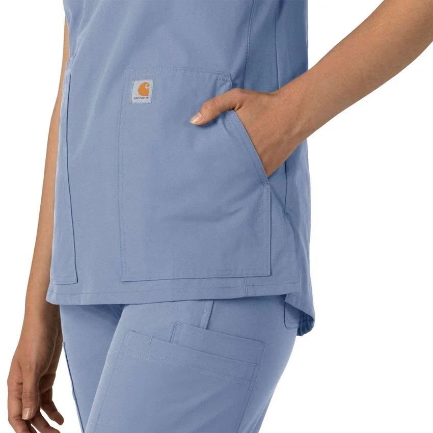 Blusa médica tipo túnica com decote em V da coleção Force Essentials para mulher