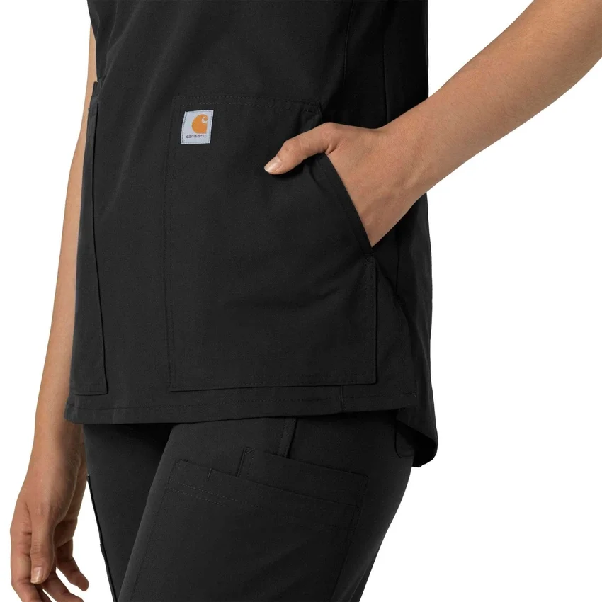 Blusa médica tipo túnica com decote em V da coleção Force Essentials para mulher