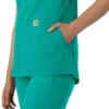 Blusa médica tipo túnica com decote em V da coleção Force Essentials para mulher