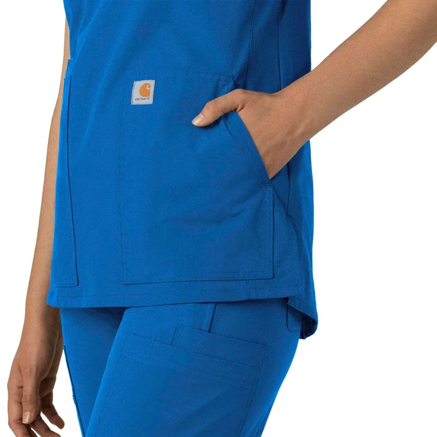 Blusa médica tipo túnica com decote em V da coleção Force Essentials para mulher
