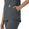 Blusa médica tipo túnica com decote em V da coleção Force Essentials para mulher