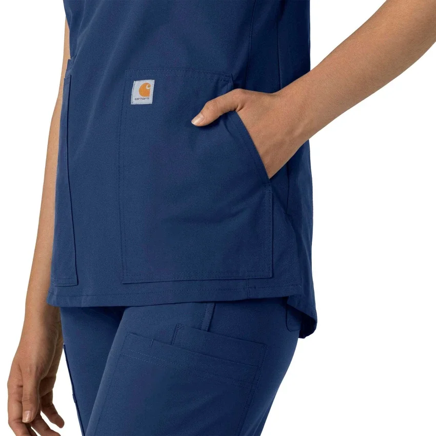 Blusa médica tipo túnica com decote em V da coleção Force Essentials para mulher