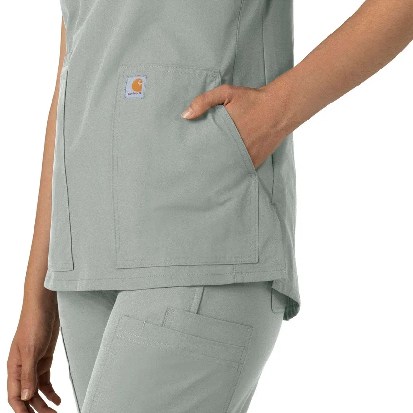 Blusa médica tipo túnica com decote em V da coleção Force Essentials para mulher