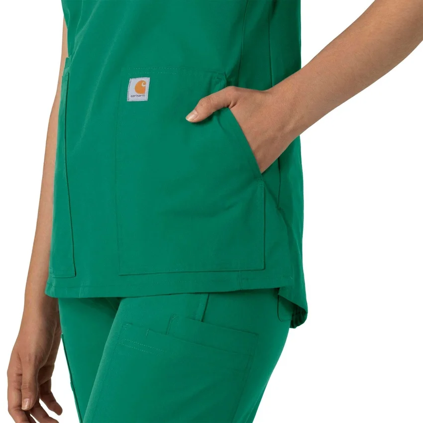 Blusa médica tipo túnica com decote em V da coleção Force Essentials para mulher