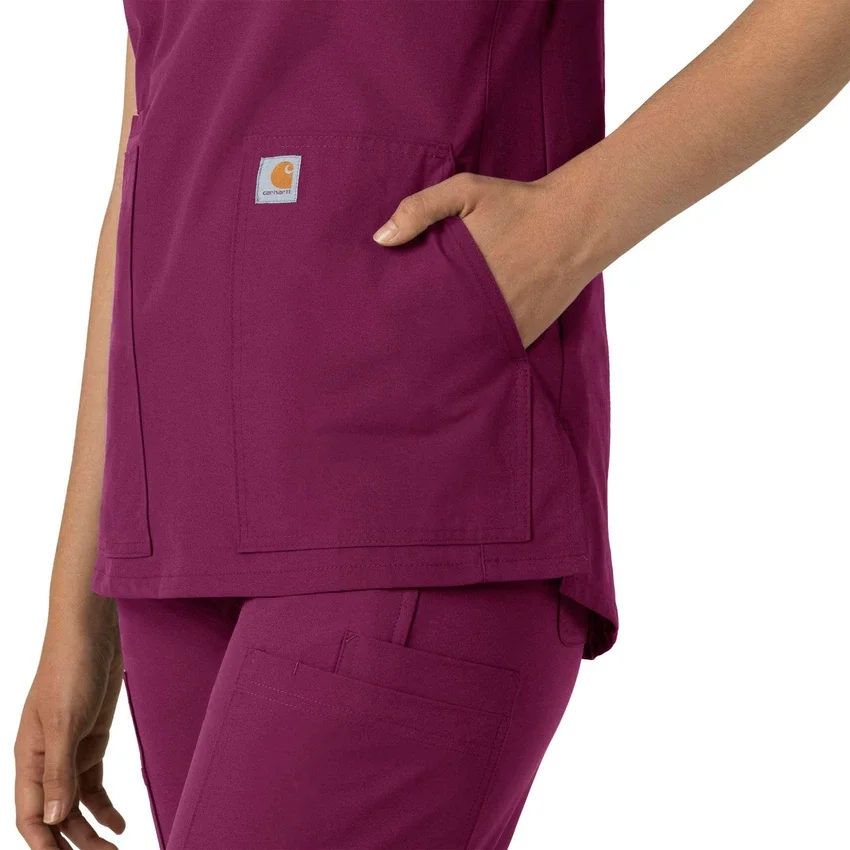 Blusa médica tipo túnica com decote em V da coleção Force Essentials para mulher