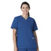 Blusa médica unissexo Force Essentials com decote em V e 6 bolsos