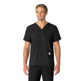 Blusa médica unissexo Force Essentials com decote em V e 6 bolsos