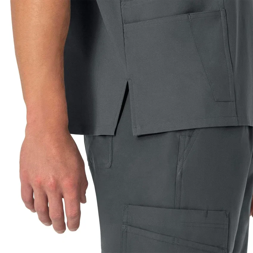 Blusa médica unissexo Force Essentials com decote em V e 6 bolsos