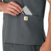 Blusa médica unissexo Force Essentials com decote em V e 6 bolsos