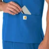 Blusa médica unissexo Force Essentials com decote em V e 6 bolsos