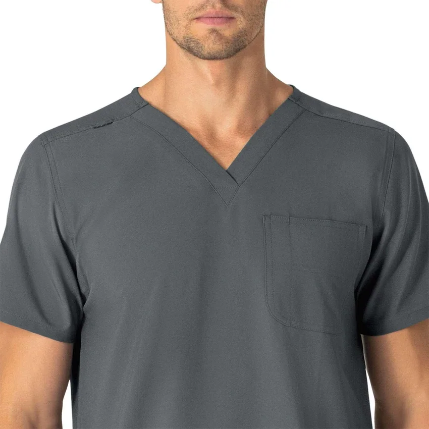 Blusa médica unissexo Force Essentials com decote em V e 6 bolsos
