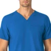 Blusa médica unissexo Force Essentials com decote em V e 6 bolsos