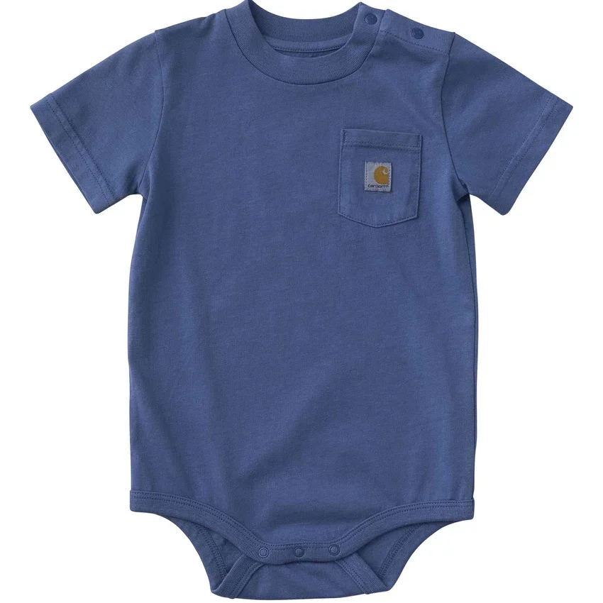 Body de manguitos curtos com bolso para meninos (bebé)