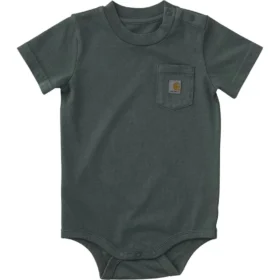 Body de manguitos curtos com bolso para meninos (bebé)