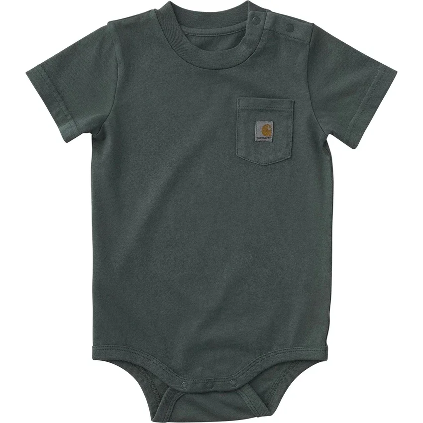Body de manguitos curtos com bolso para meninos (bebé)