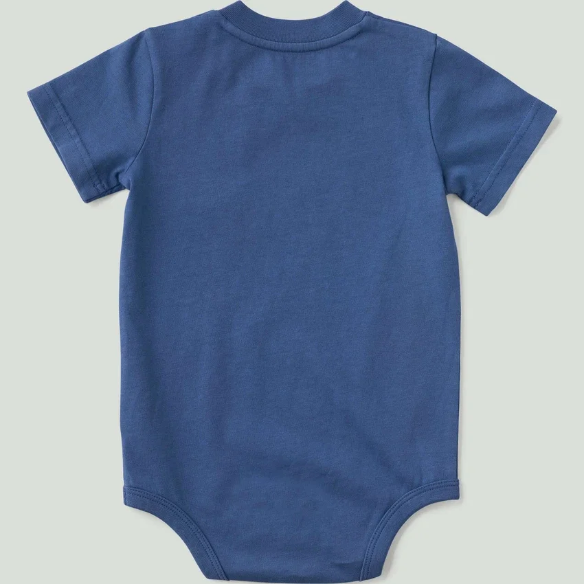 Body de manguitos curtos com bolso para meninos (bebé)