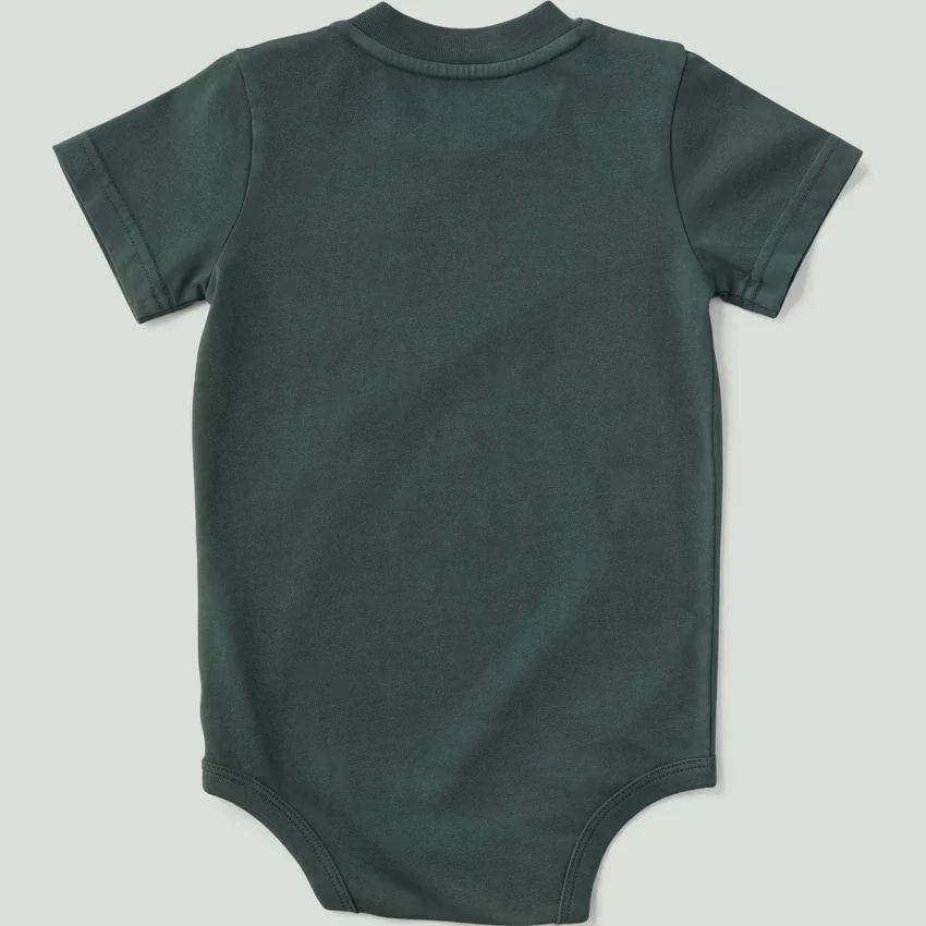 Body de manguitos curtos com bolso para meninos (bebé)