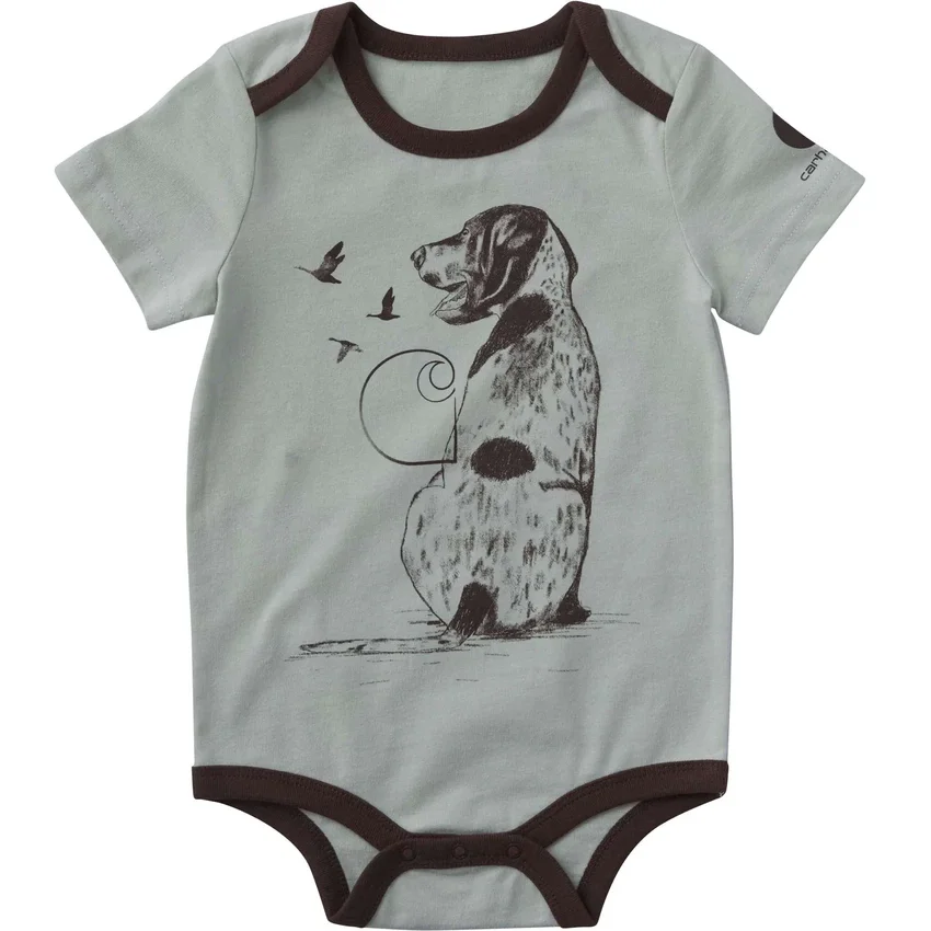 Body de manguitos curtos com cão para meninos (bebé)