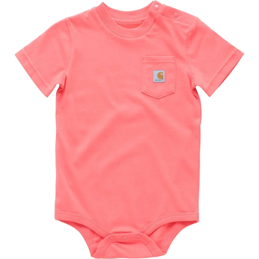 Body infantil de manguitos curtos com bolso (bebé)