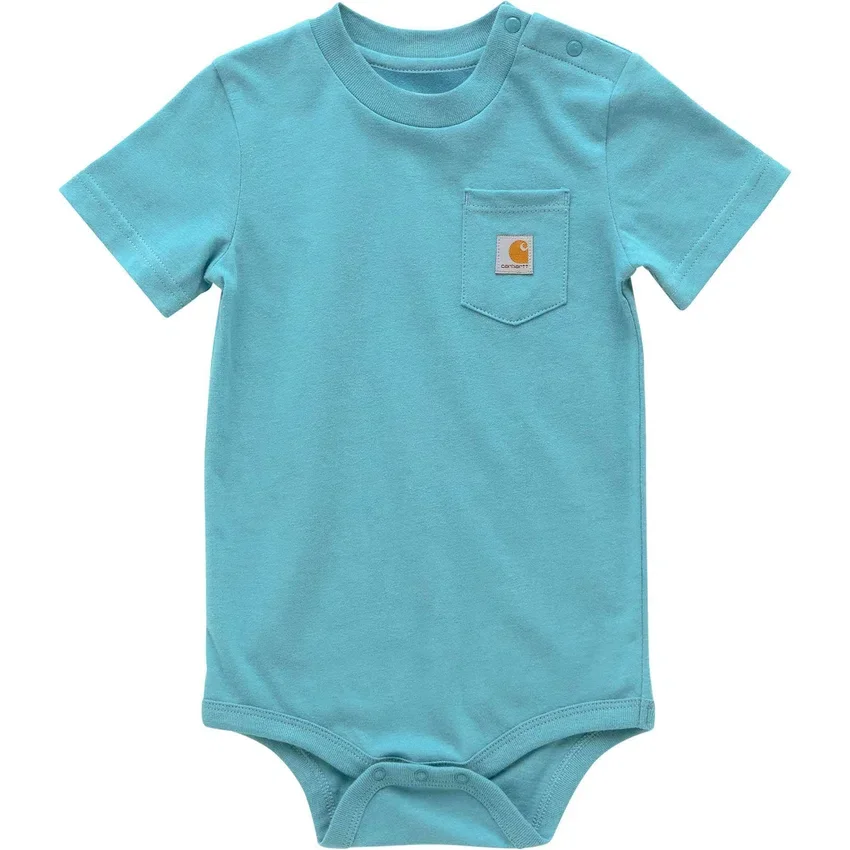 Body infantil de manguitos curtos com bolso (bebé)