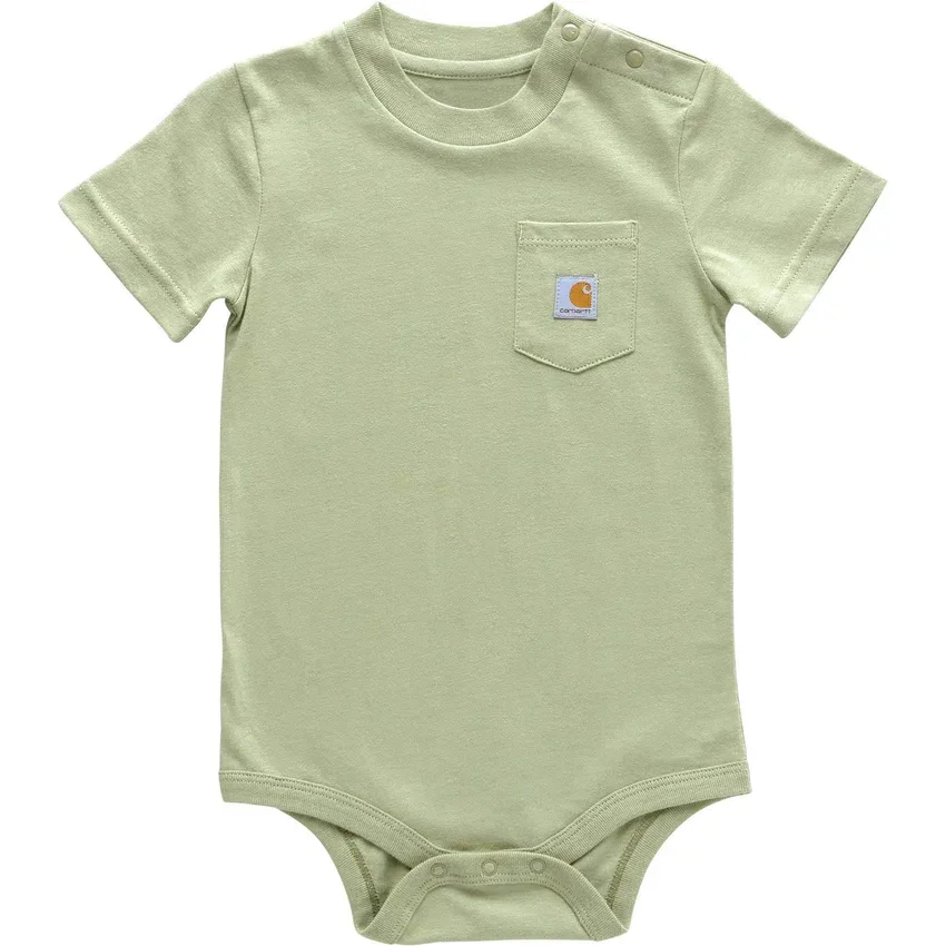 Body infantil de manguitos curtos com bolso (bebé)