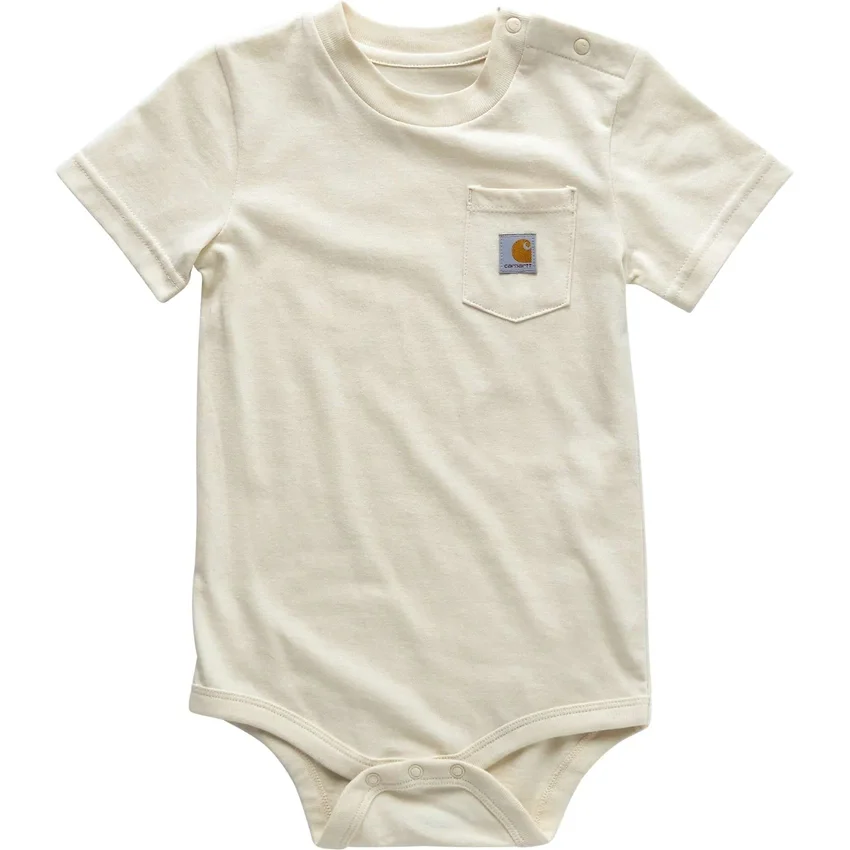 Body infantil de manguitos curtos com bolso (bebé)