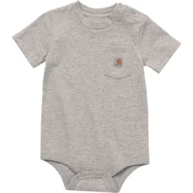Body infantil de manguitos curtos com bolso (bebé)