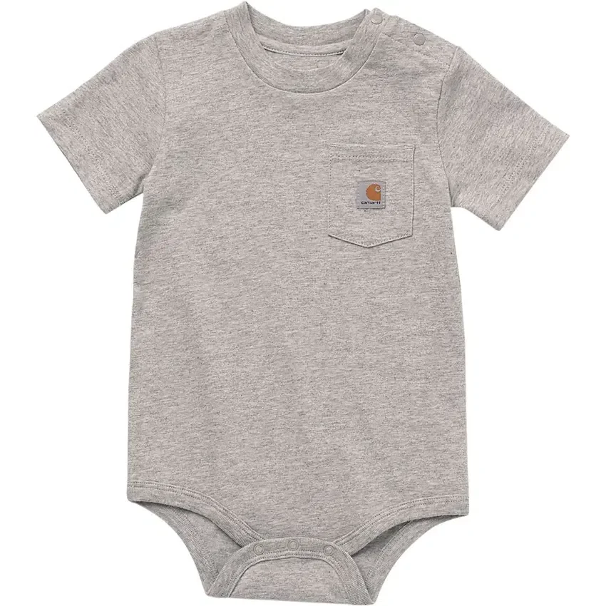 Body infantil de manguitos curtos com bolso (bebé)