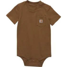 Body infantil de manguitos curtos com bolso (bebé)