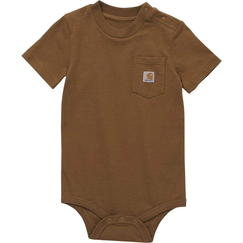 Body infantil de manguitos curtos com bolso (bebé)