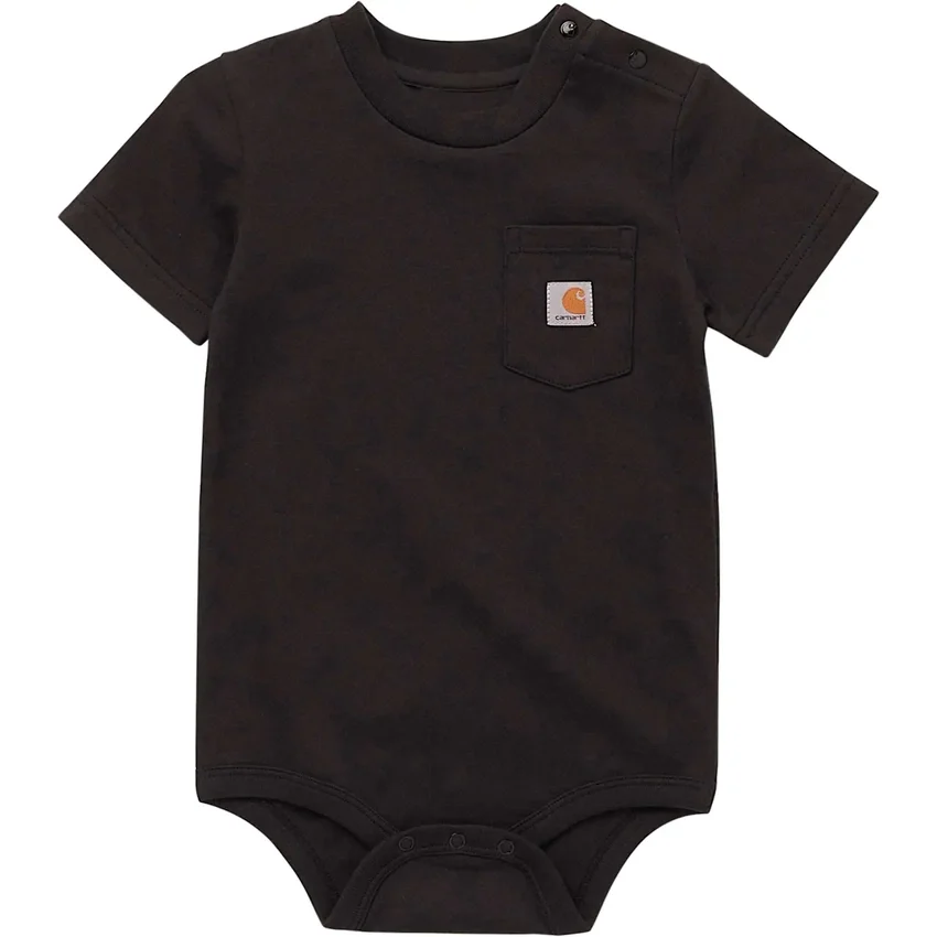 Body infantil de manguitos curtos com bolso (bebé)