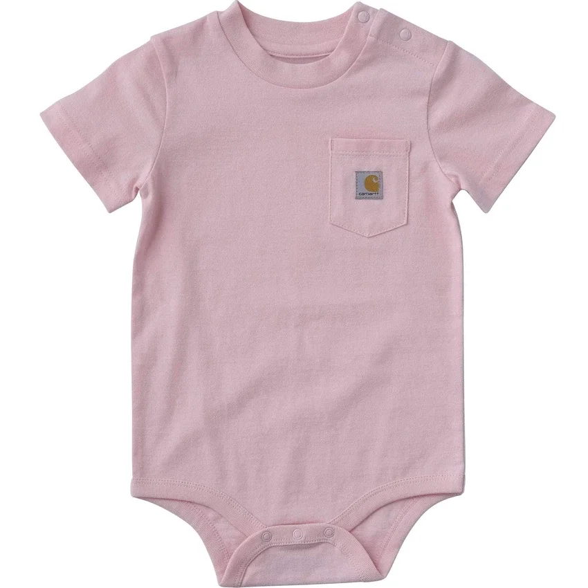 Body infantil de manguitos curtos com bolso (bebé)