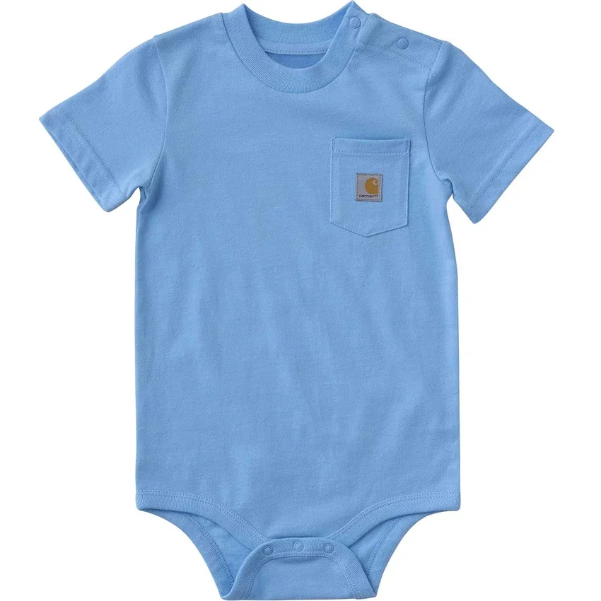 Body infantil de manguitos curtos com bolso (bebé)