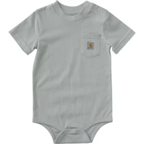 Body infantil de manguitos curtos com bolso (bebé)