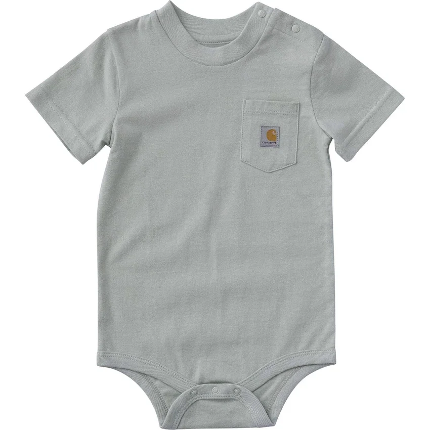 Body infantil de manguitos curtos com bolso (bebé)