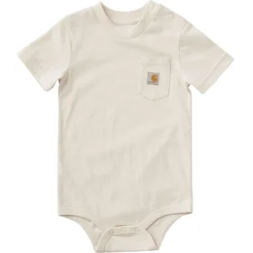 Body infantil de manguitos curtos com bolso (bebé)